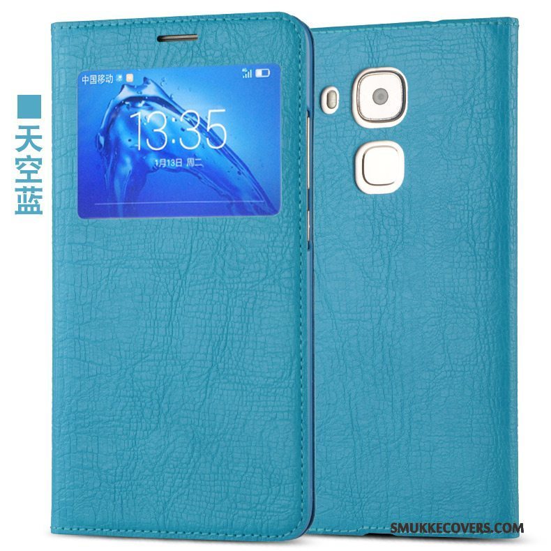 Etui Huawei G9 Plus Læder Anti-fald Telefon, Cover Huawei G9 Plus Folio Lilla