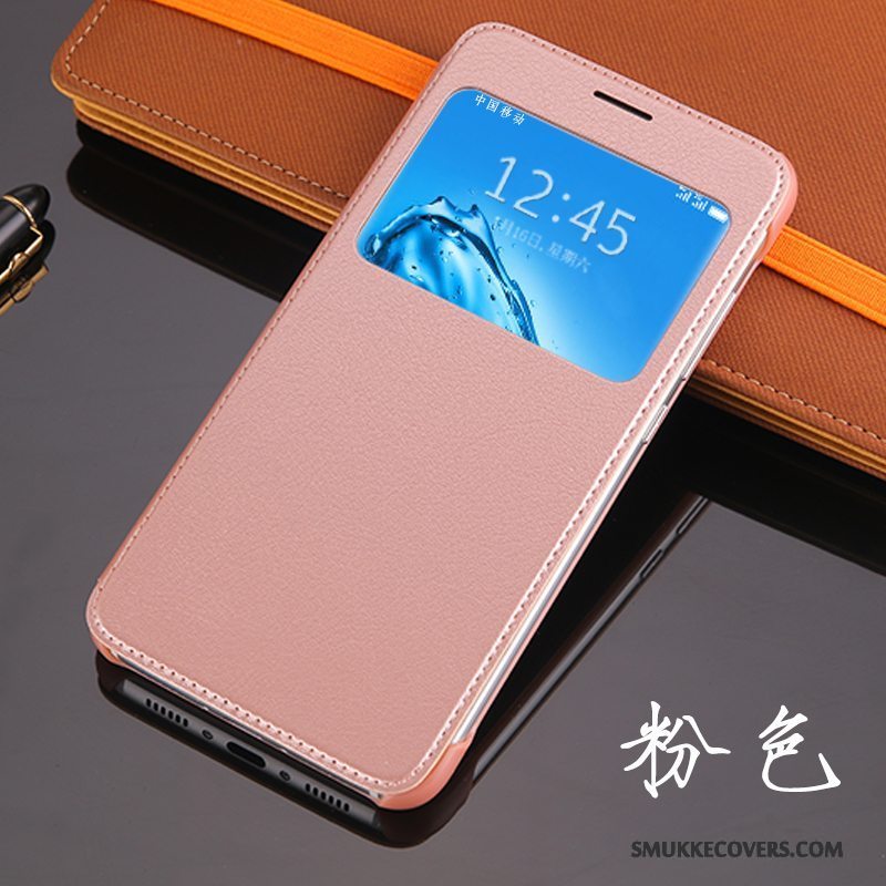 Etui Huawei G9 Plus Læder Dragon Rosa Guld, Cover Huawei G9 Plus Folio Anti-fald Telefon