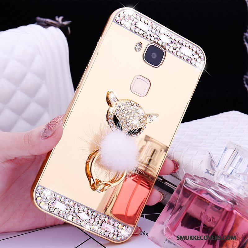 Etui Huawei G9 Plus Metal Rosa Guld Ramme, Cover Huawei G9 Plus