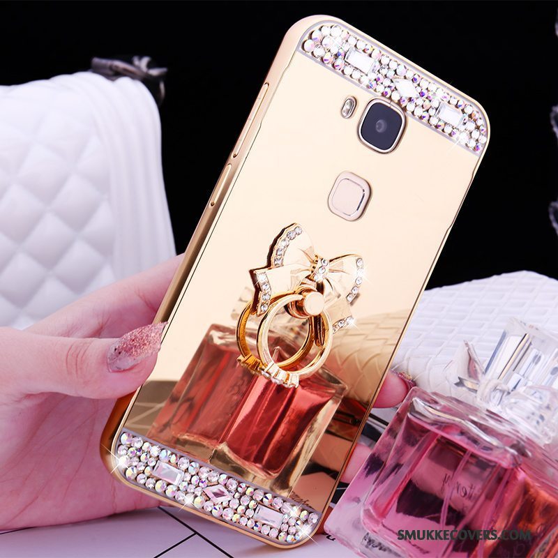 Etui Huawei G9 Plus Metal Rosa Guld Ramme, Cover Huawei G9 Plus