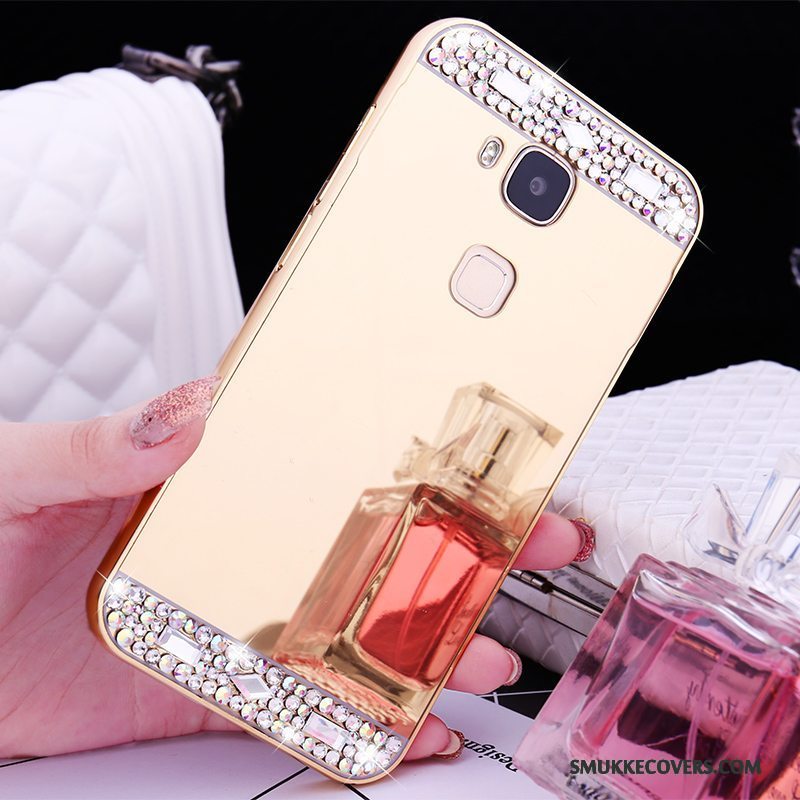 Etui Huawei G9 Plus Metal Rosa Guld Ramme, Cover Huawei G9 Plus