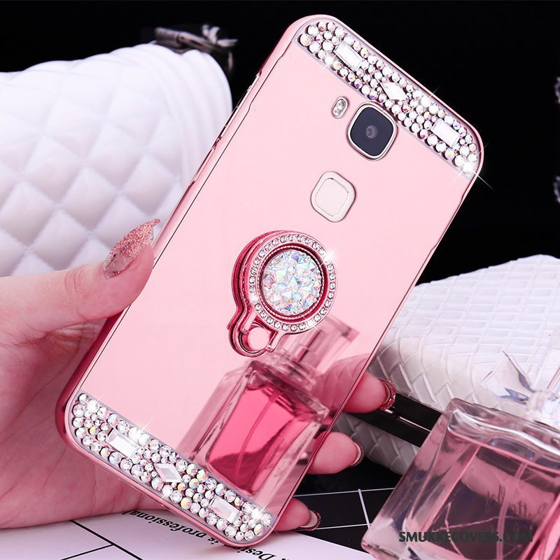 Etui Huawei G9 Plus Metal Rosa Guld Ramme, Cover Huawei G9 Plus