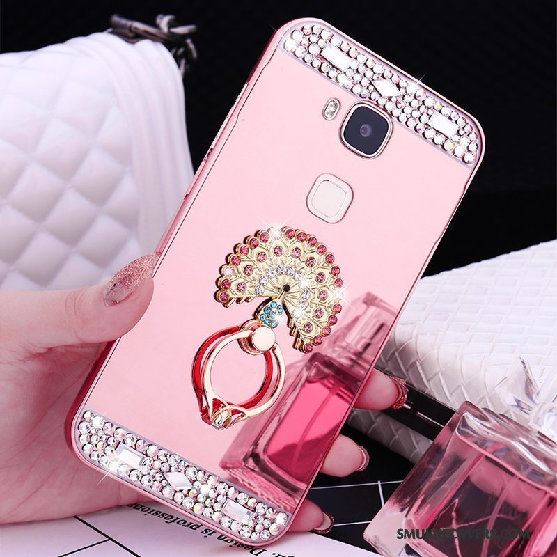 Etui Huawei G9 Plus Metal Rosa Guld Ramme, Cover Huawei G9 Plus