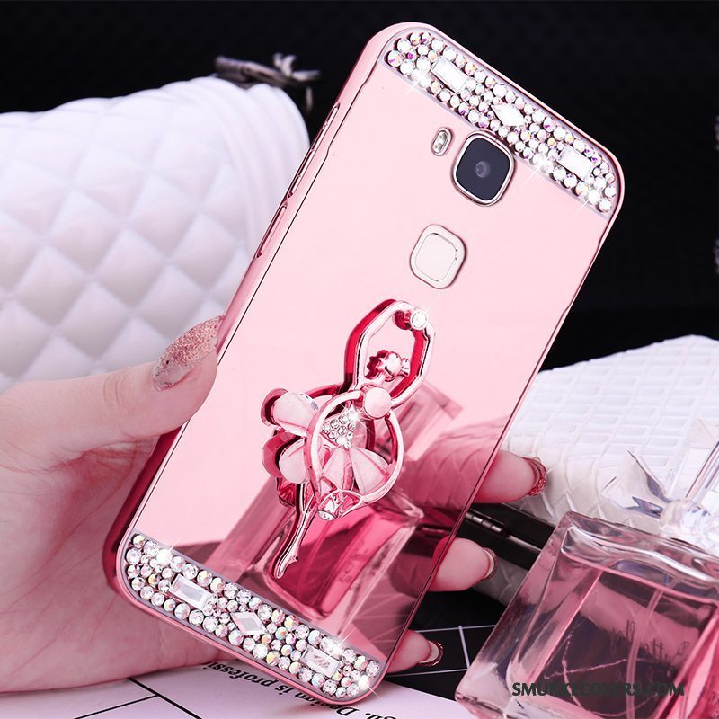 Etui Huawei G9 Plus Metal Rosa Guld Ramme, Cover Huawei G9 Plus