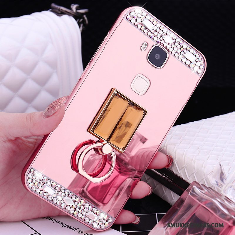 Etui Huawei G9 Plus Metal Rosa Guld Ramme, Cover Huawei G9 Plus