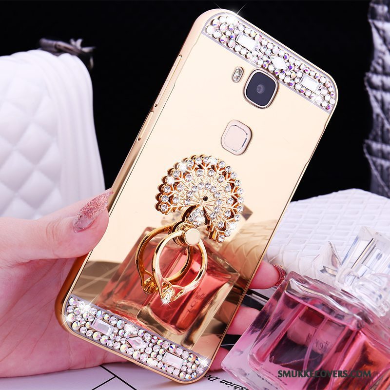 Etui Huawei G9 Plus Metal Rosa Guld Ramme, Cover Huawei G9 Plus