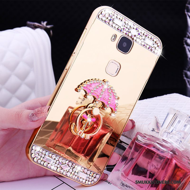 Etui Huawei G9 Plus Metal Rosa Guld Ramme, Cover Huawei G9 Plus