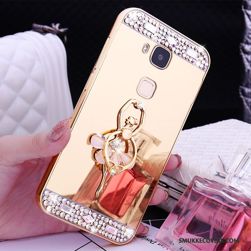 Etui Huawei G9 Plus Metal Rosa Guld Ramme, Cover Huawei G9 Plus