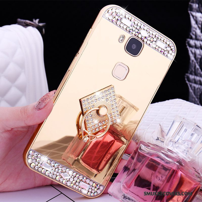 Etui Huawei G9 Plus Metal Rosa Guld Ramme, Cover Huawei G9 Plus