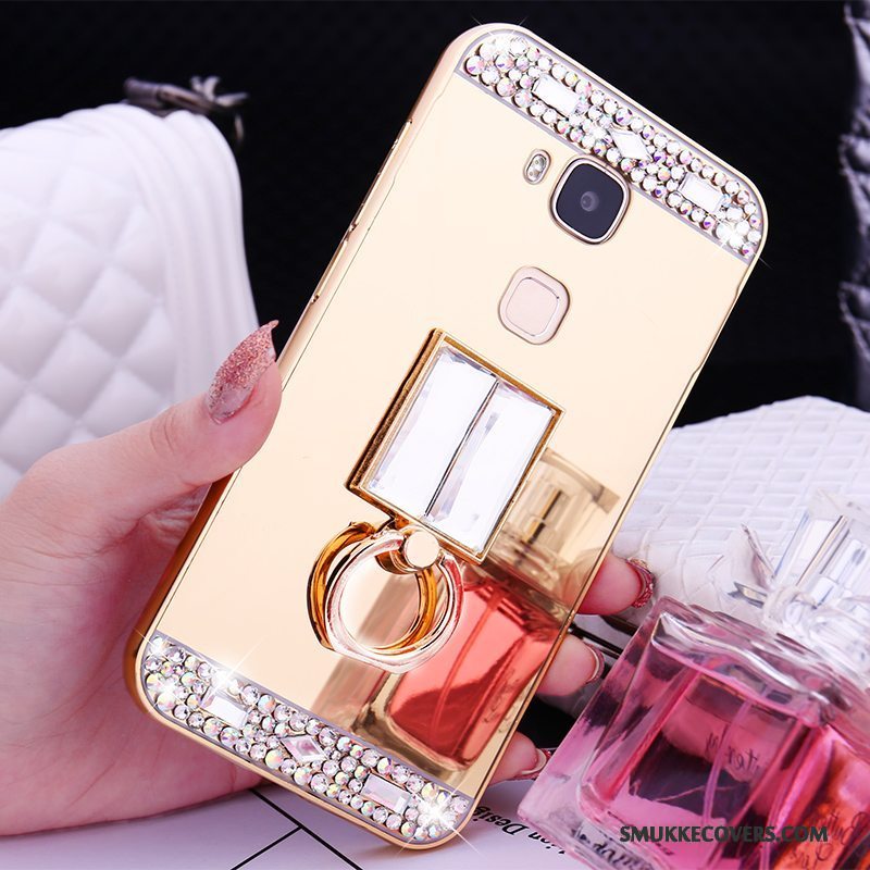 Etui Huawei G9 Plus Metal Rosa Guld Ramme, Cover Huawei G9 Plus