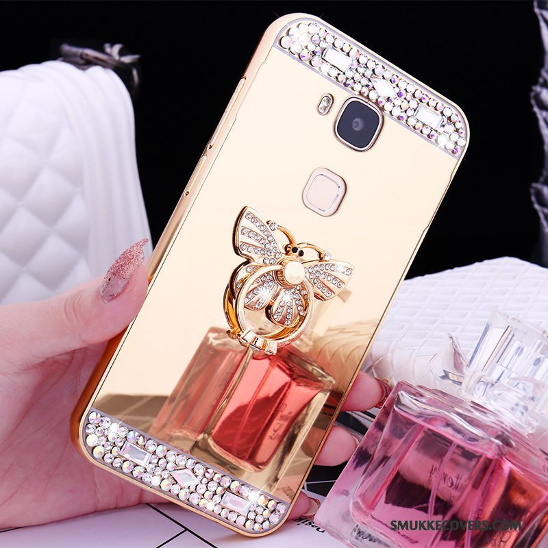 Etui Huawei G9 Plus Metal Rosa Guld Ramme, Cover Huawei G9 Plus