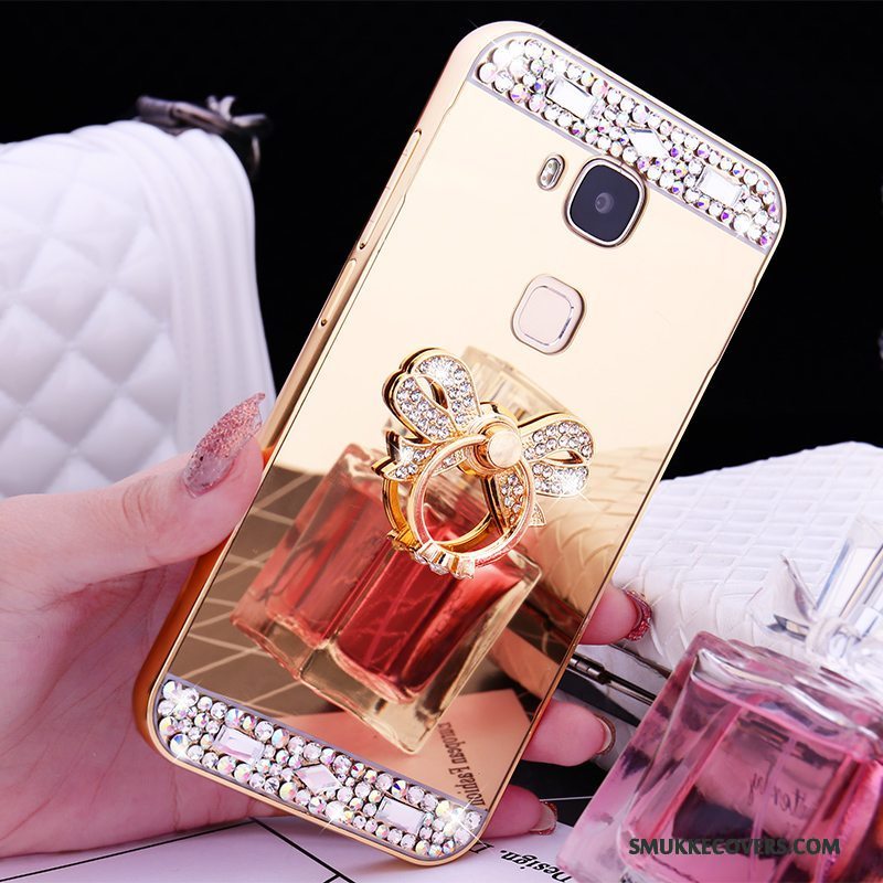 Etui Huawei G9 Plus Metal Rosa Guld Ramme, Cover Huawei G9 Plus