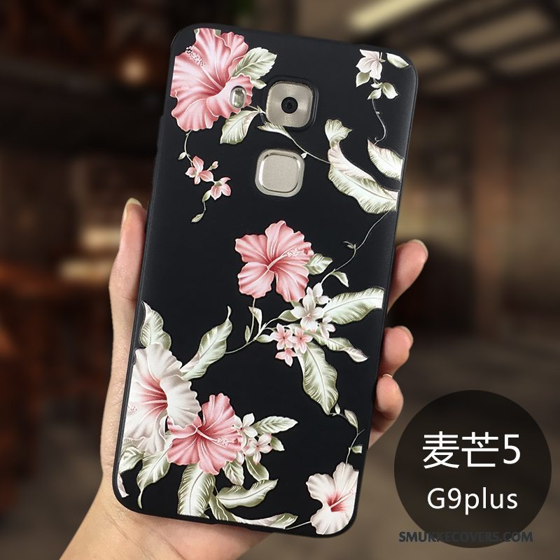 Etui Huawei G9 Plus Silikone Anti-fald Nubuck, Cover Huawei G9 Plus Beskyttelse Telefonsort