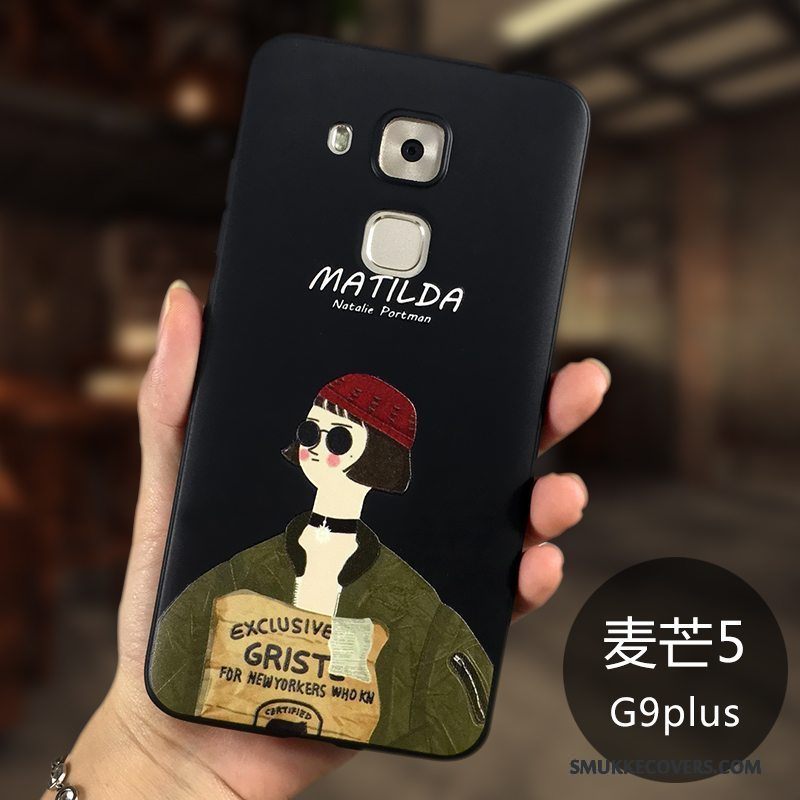 Etui Huawei G9 Plus Silikone Anti-fald Nubuck, Cover Huawei G9 Plus Beskyttelse Telefonsort