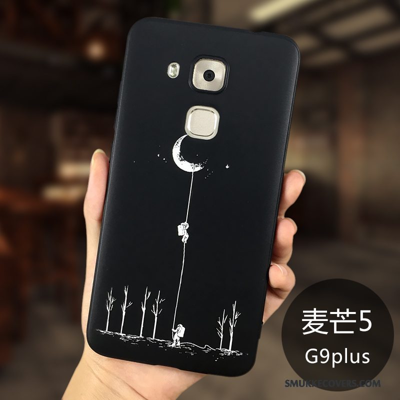 Etui Huawei G9 Plus Silikone Anti-fald Nubuck, Cover Huawei G9 Plus Beskyttelse Telefonsort