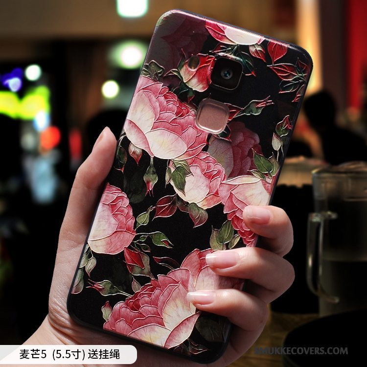 Etui Huawei G9 Plus Silikone Rød Telefon, Cover Huawei G9 Plus Beskyttelse Hængende Ornamenter Tynd