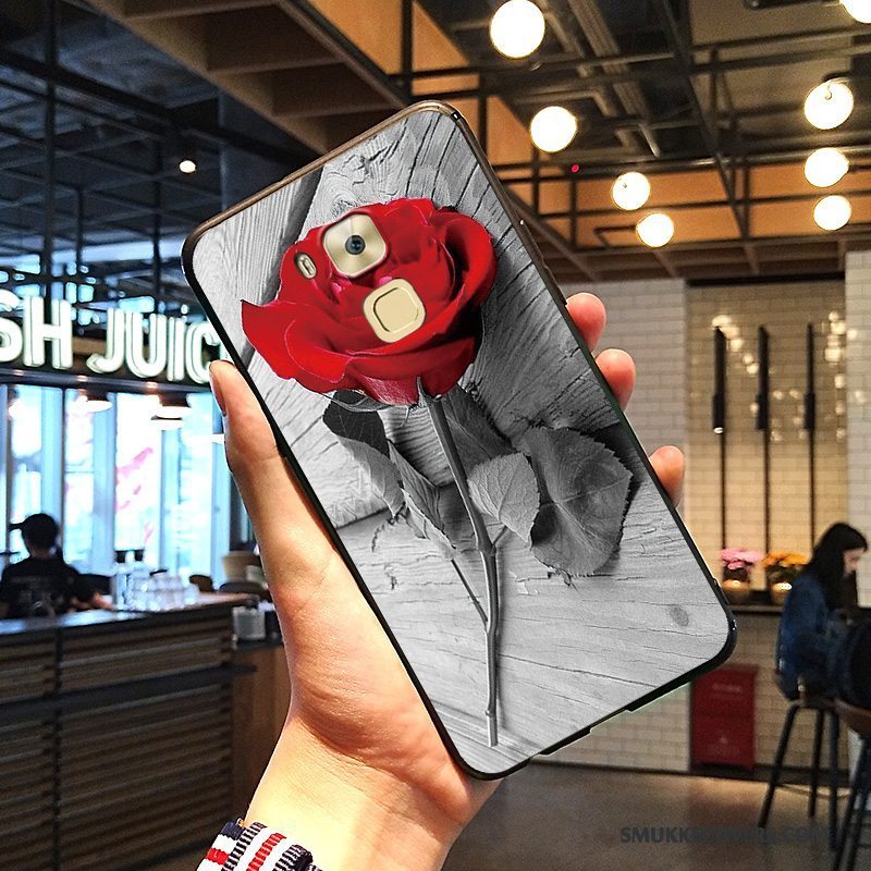 Etui Huawei G9 Plus Silikone Rød Trend, Cover Huawei G9 Plus Blød Anti-fald Kunst