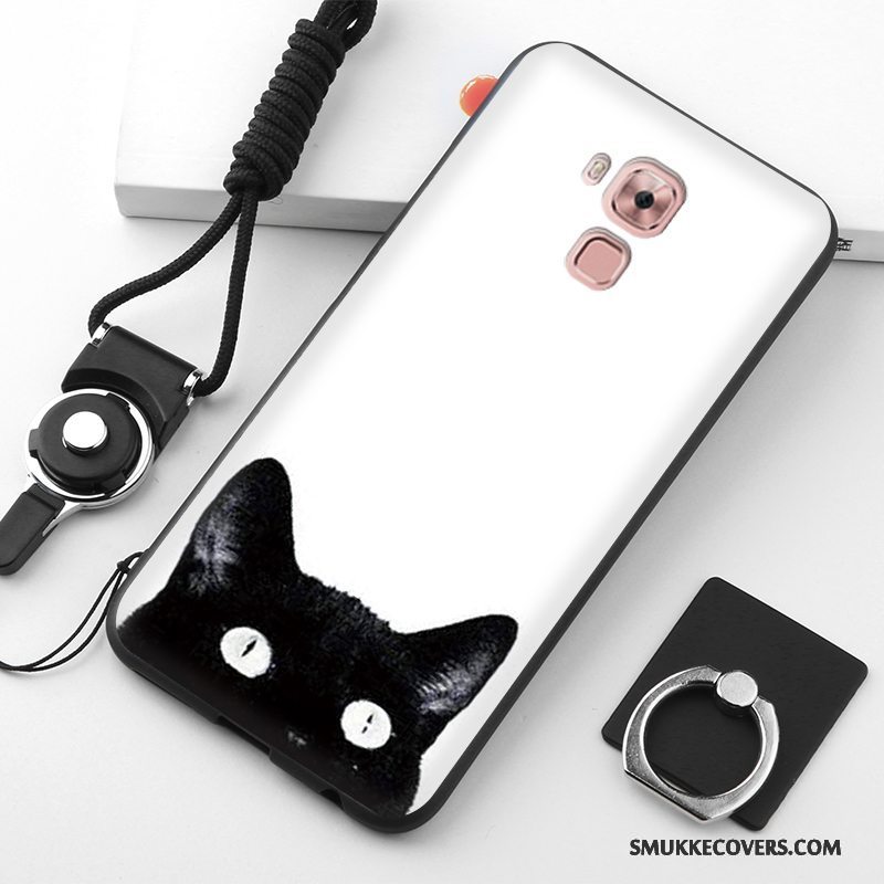 Etui Huawei G9 Plus Silikone Sort Anti-fald, Cover Huawei G9 Plus Beskyttelse Hvid Telefon