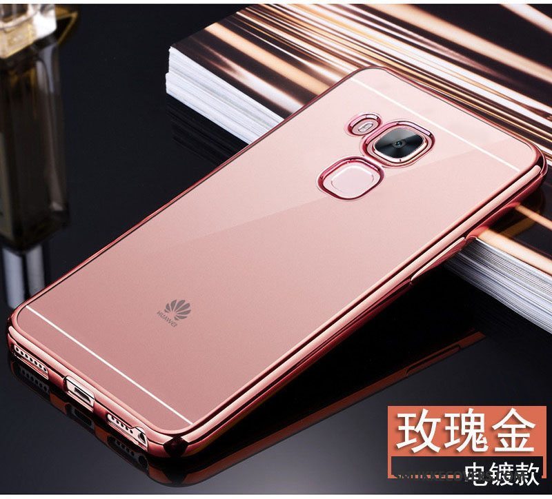 Etui Huawei G9 Plus Tasker Gennemsigtig Anti-fald, Cover Huawei G9 Plus Blød Telefonlyserød