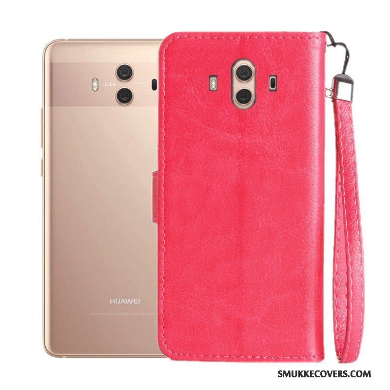 Etui Huawei Mate 10 Beskyttelse Anti-fald Telefon, Cover Huawei Mate 10 Læder Vinrød