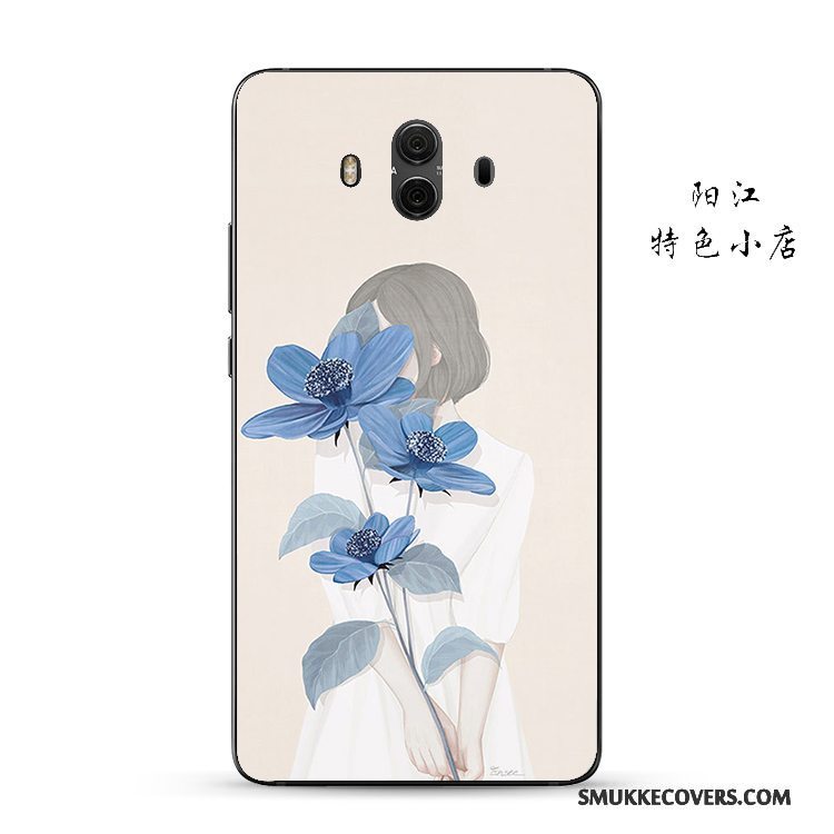 Etui Huawei Mate 10 Beskyttelse Kunst Blomster, Cover Huawei Mate 10 Blød Anti-fald Elskeren