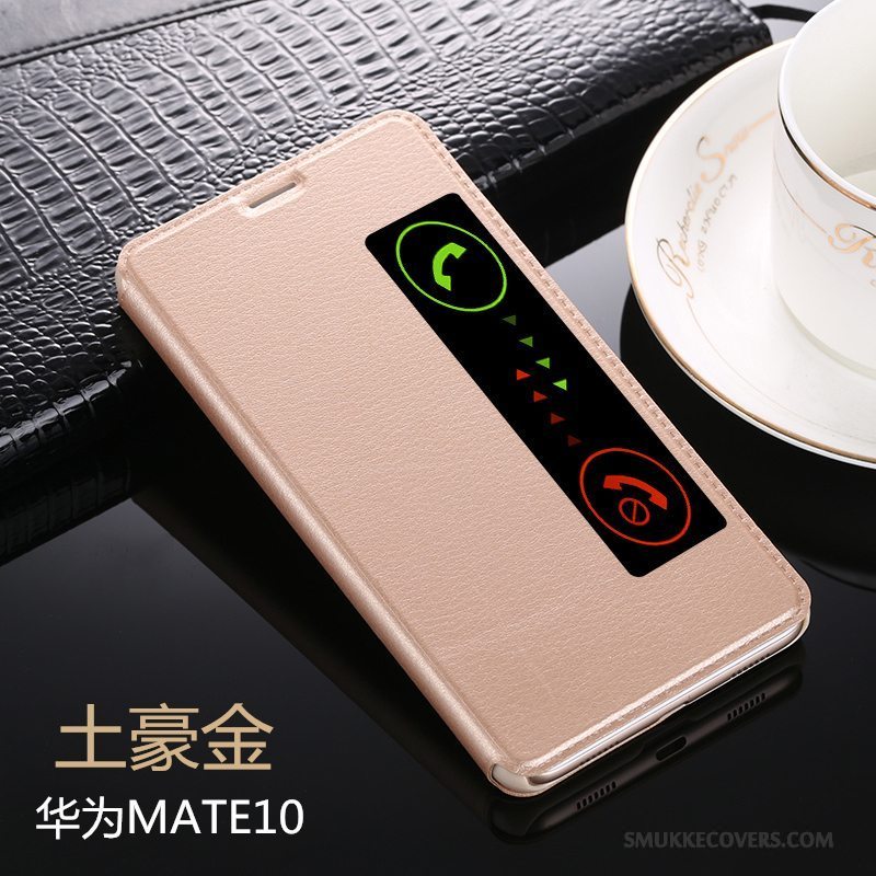 Etui Huawei Mate 10 Beskyttelse Lyserød Telefon, Cover Huawei Mate 10 Læder Vækstdvale Anti-fald