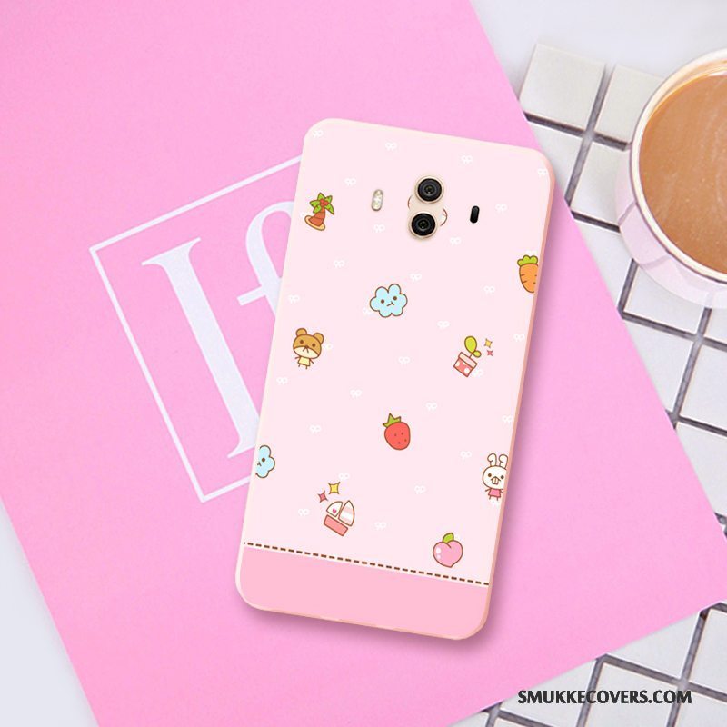 Etui Huawei Mate 10 Blød Frugt Trend, Cover Huawei Mate 10 Relief Lyserød Smuk