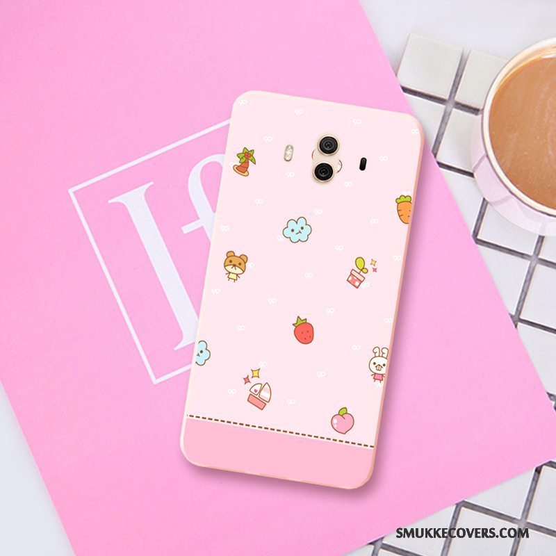 Etui Huawei Mate 10 Blød Frugt Trend, Cover Huawei Mate 10 Relief Lyserød Smuk