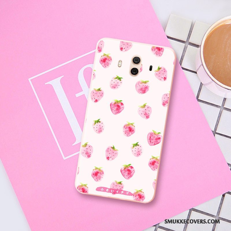 Etui Huawei Mate 10 Blød Frugt Trend, Cover Huawei Mate 10 Relief Lyserød Smuk