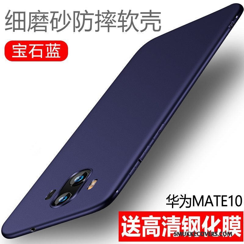 Etui Huawei Mate 10 Blød Tynd Telefon, Cover Huawei Mate 10 Silikone Nubuck Sort