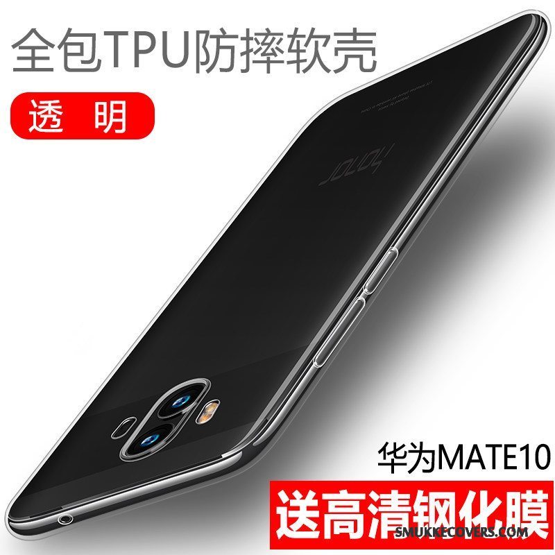 Etui Huawei Mate 10 Blød Tynd Telefon, Cover Huawei Mate 10 Silikone Nubuck Sort