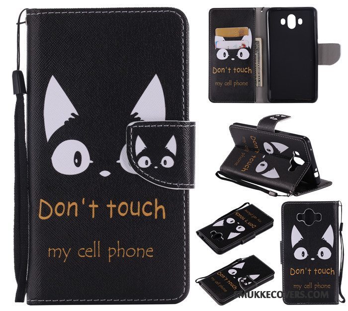 Etui Huawei Mate 10 Cartoon Rød Telefon, Cover Huawei Mate 10 Læder Anti-fald