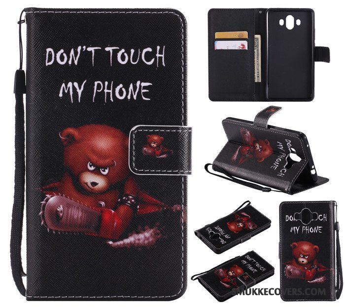 Etui Huawei Mate 10 Cartoon Rød Telefon, Cover Huawei Mate 10 Læder Anti-fald