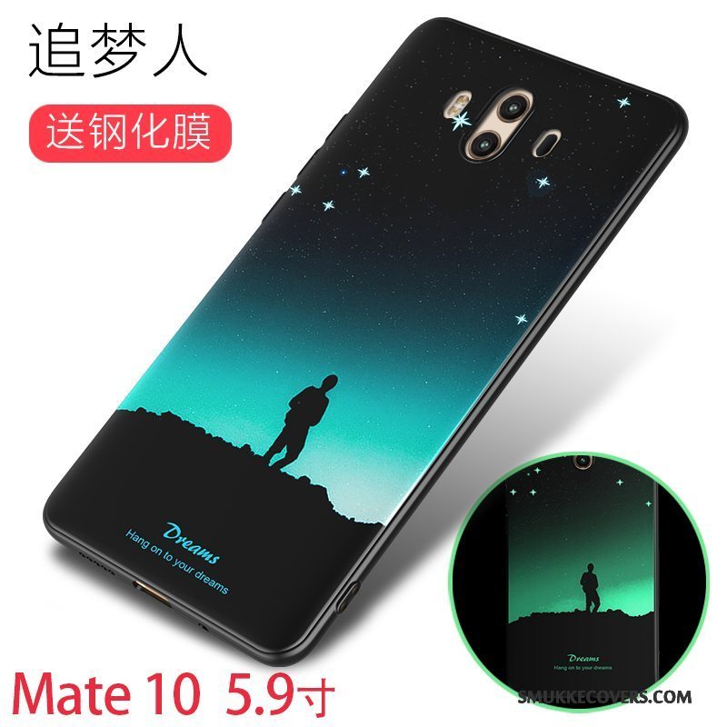 Etui Huawei Mate 10 Kreativ Af Personlighed Lyser, Cover Huawei Mate 10 Silikone Grøn Telefon