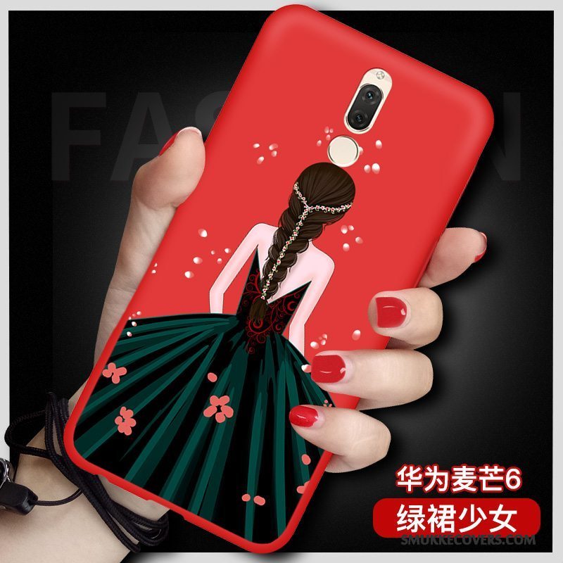 Etui Huawei Mate 10 Lite Beskyttelse Telefonhængende Ornamenter, Cover Huawei Mate 10 Lite Blød Rød