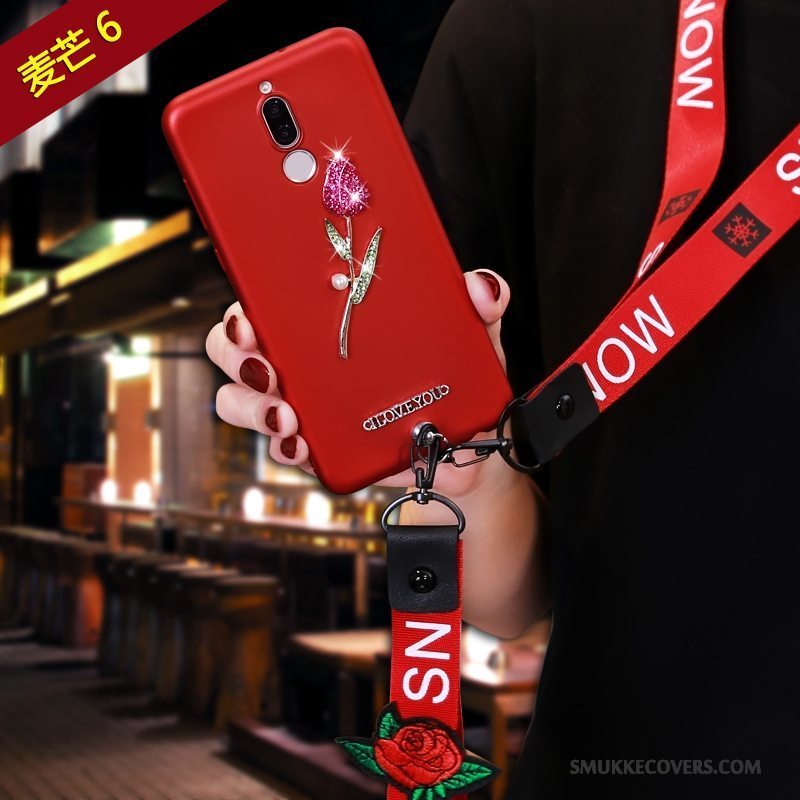 Etui Huawei Mate 10 Lite Blød Anti-fald Rød, Cover Huawei Mate 10 Lite Silikone Telefon