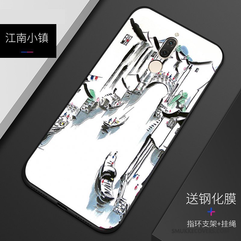 Etui Huawei Mate 10 Lite Blød Hvid Telefon, Cover Huawei Mate 10 Lite Relief Tilpas Anti-fald