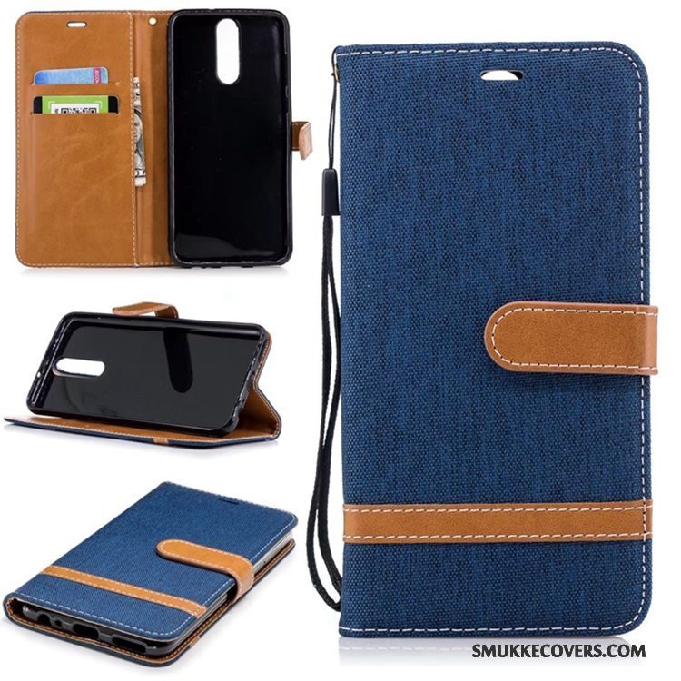 Etui Huawei Mate 10 Lite Læder Telefonanti-fald, Cover Huawei Mate 10 Lite Tegnebog Ren Denim