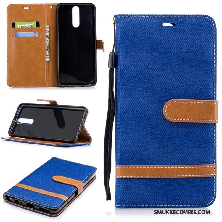 Etui Huawei Mate 10 Lite Læder Telefonanti-fald, Cover Huawei Mate 10 Lite Tegnebog Ren Denim