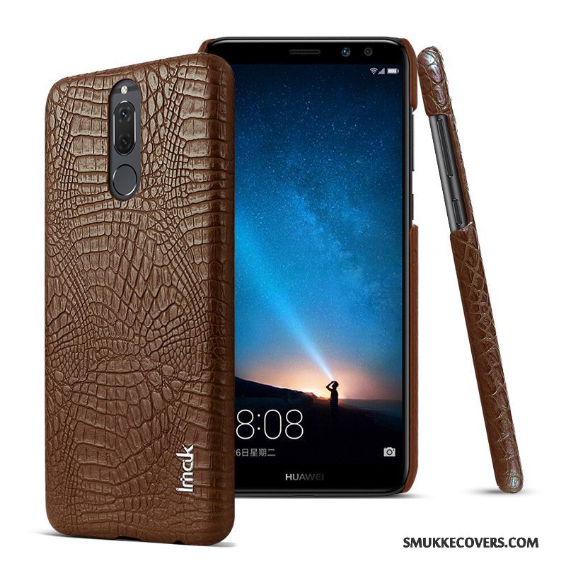 Etui Huawei Mate 10 Lite Læder Telefonrød, Cover Huawei Mate 10 Lite Beskyttelse Krokodille Mønster