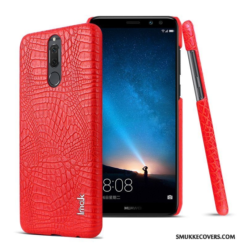 Etui Huawei Mate 10 Lite Læder Telefonrød, Cover Huawei Mate 10 Lite Beskyttelse Krokodille Mønster