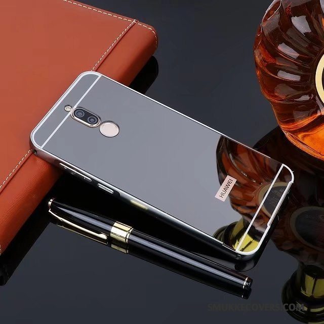 Etui Huawei Mate 10 Lite Metal Sort Ramme, Cover Huawei Mate 10 Lite Beskyttelse Telefonbagdæksel