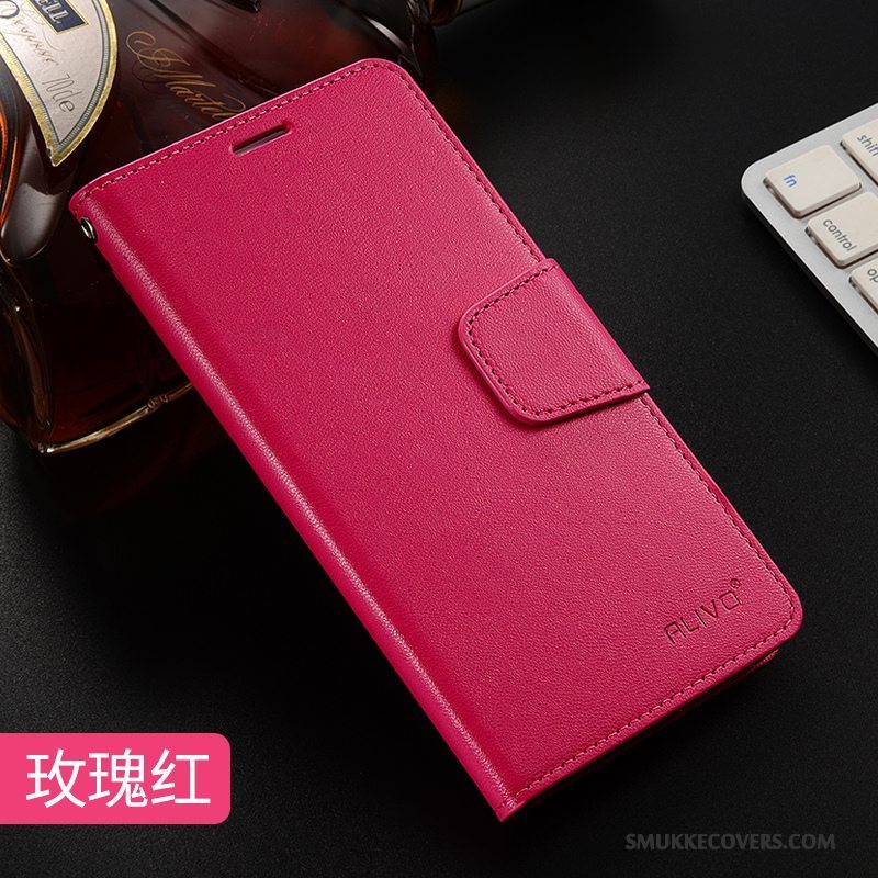 Etui Huawei Mate 10 Lite Silikone Anti-fald Trend, Cover Huawei Mate 10 Lite Læder Rød Telefon