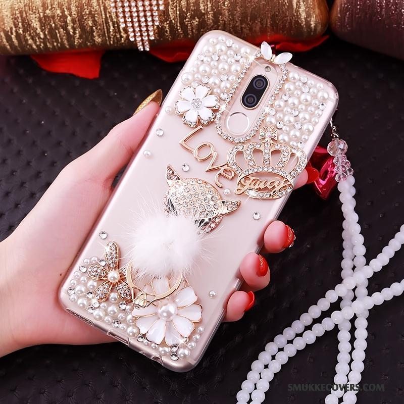 Etui Huawei Mate 10 Lite Support Gennemsigtig Telefon, Cover Huawei Mate 10 Lite Strass Ring Lyserød