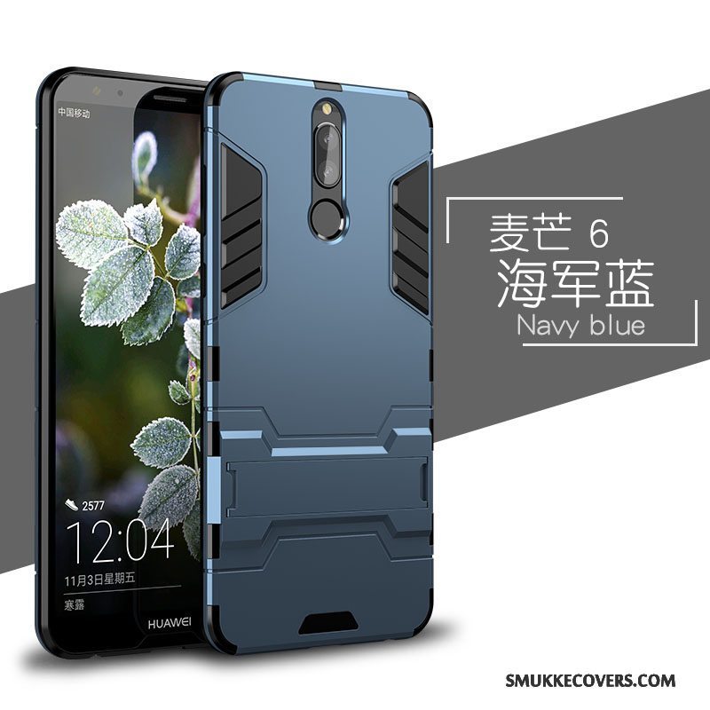 Etui Huawei Mate 10 Lite Tasker Telefonhård, Cover Huawei Mate 10 Lite Silikone Anti-fald Mørkeblå