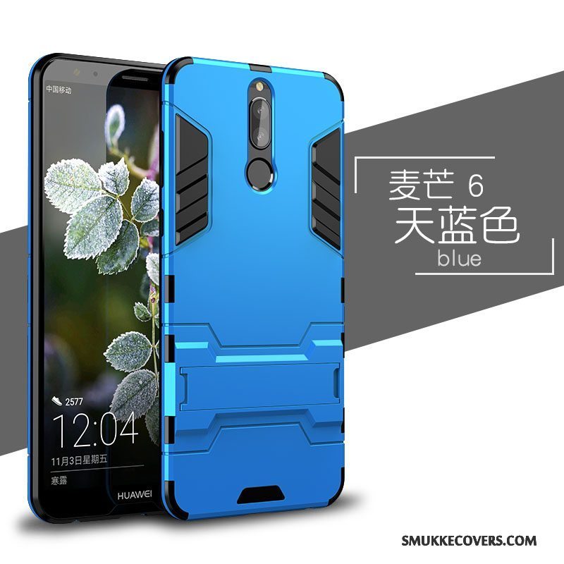 Etui Huawei Mate 10 Lite Tasker Telefonhård, Cover Huawei Mate 10 Lite Silikone Anti-fald Mørkeblå