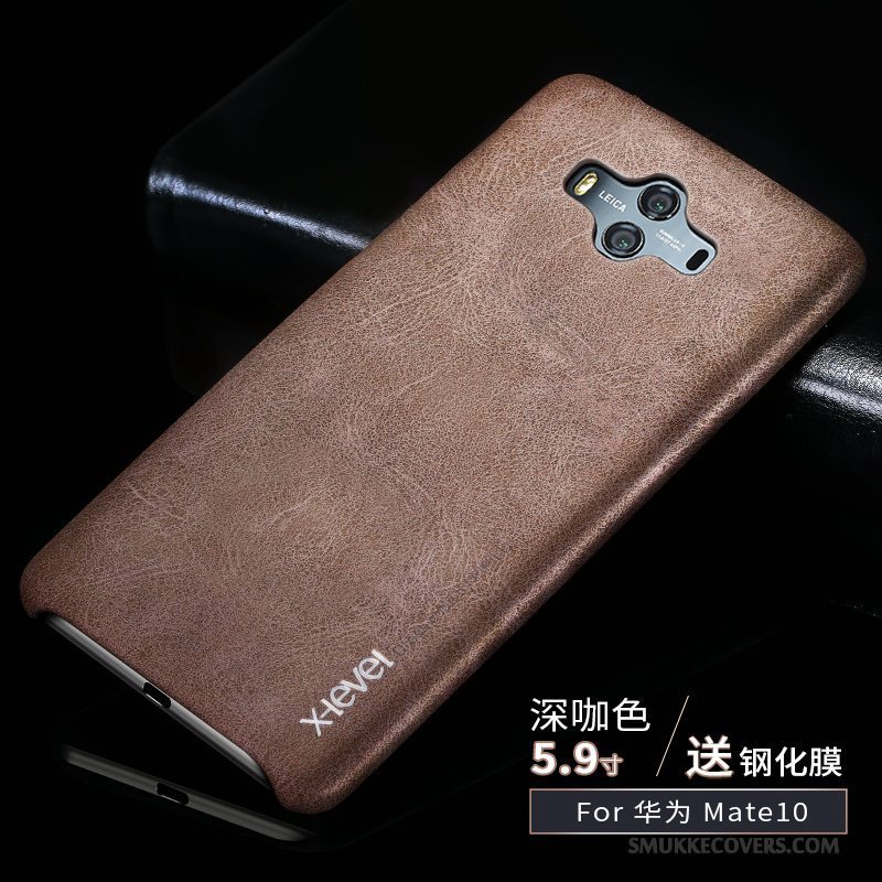 Etui Huawei Mate 10 Læder Anti-fald Trend, Cover Huawei Mate 10 Beskyttelse Tynd Lyse