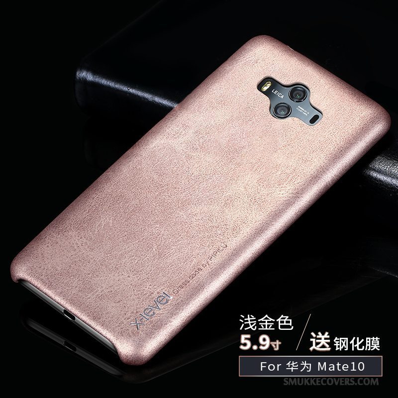 Etui Huawei Mate 10 Læder Anti-fald Trend, Cover Huawei Mate 10 Beskyttelse Tynd Lyse