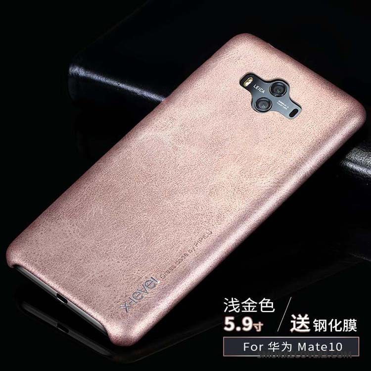 Etui Huawei Mate 10 Læder Business Telefon, Cover Huawei Mate 10 Beskyttelse Sort Anti-fald