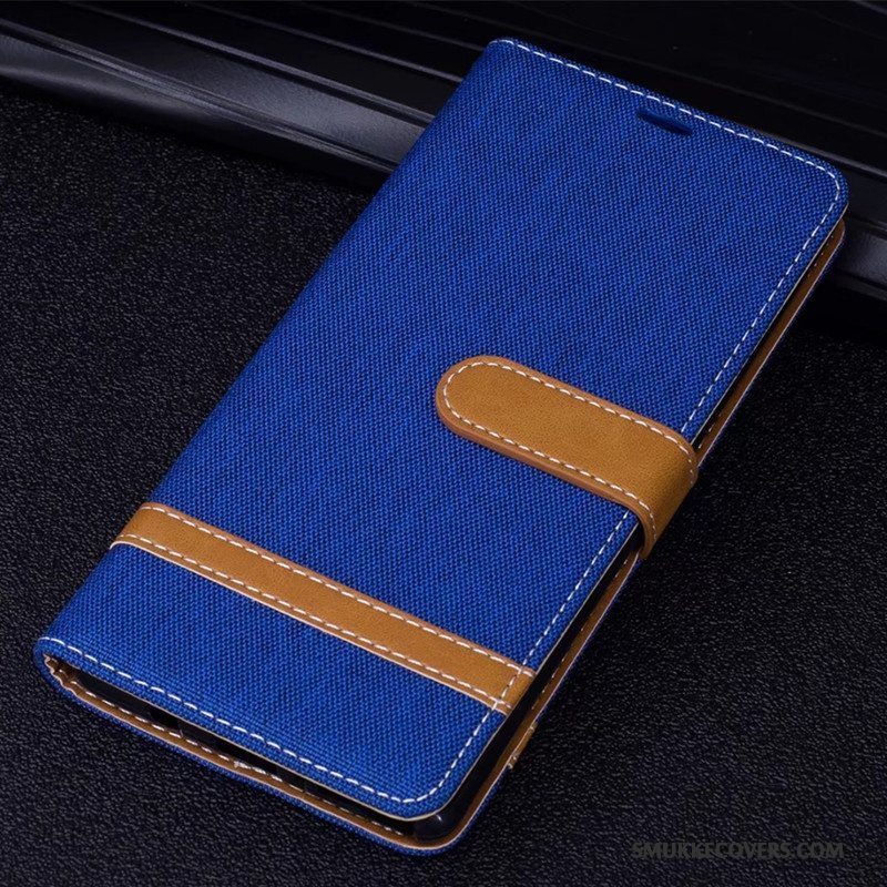 Etui Huawei Mate 10 Læder Denim Lilla, Cover Huawei Mate 10 Folio Telefon